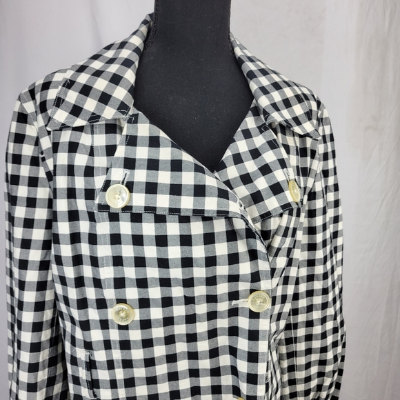 LAUREN RALPH LAUREN Black and White Checkered Double-Breasted Jacket Size Large - Picture 2 of 9